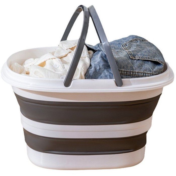 Seau pliable avec anse - Seau pliable - Seau pliable grande capacité - Seau pliable portable - Seau extérieur 16L - Seau en