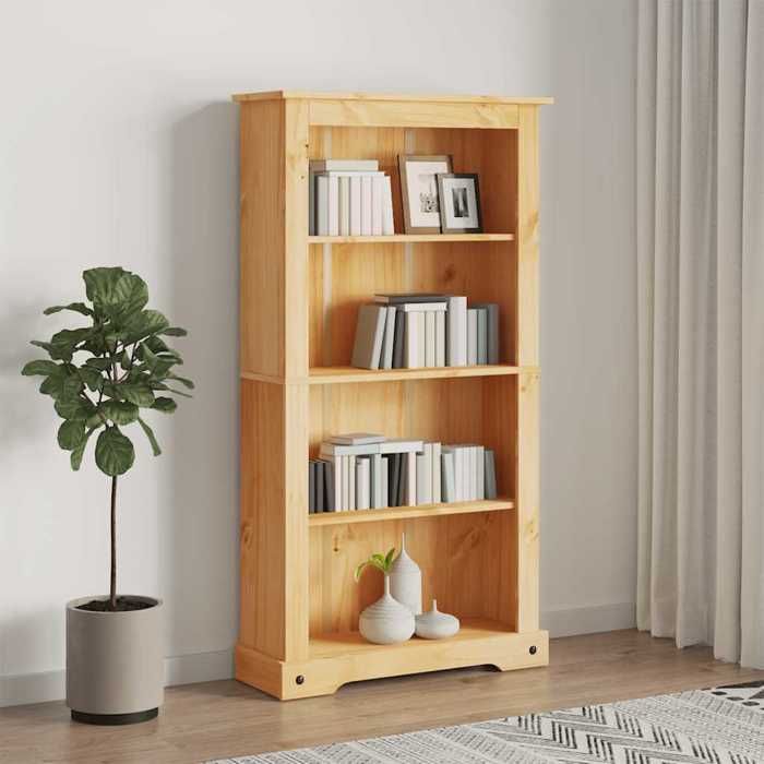 Bibliothèque en pin mexicain - VIDAXL - 4 niveaux - 80x29x150 cm - Bois massif - Marron - Style mexicain Corona