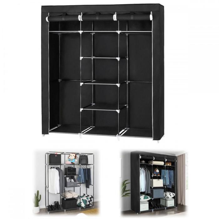 Armoire portable en tissu non tissé-MENGDA-Grande capacité-Facile à assembler-Pour chambres à coucherdressings et vestiaires