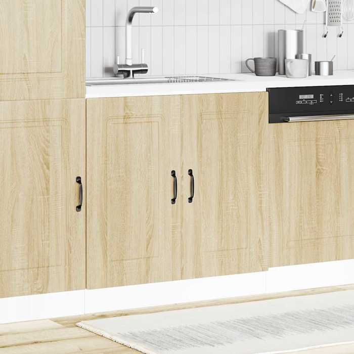 Meuble bas pour évier - vidaXL - Kalmar - Chêne sonoma - Bois dingénierie - 80x46x815 cm - Capacité 60 kg