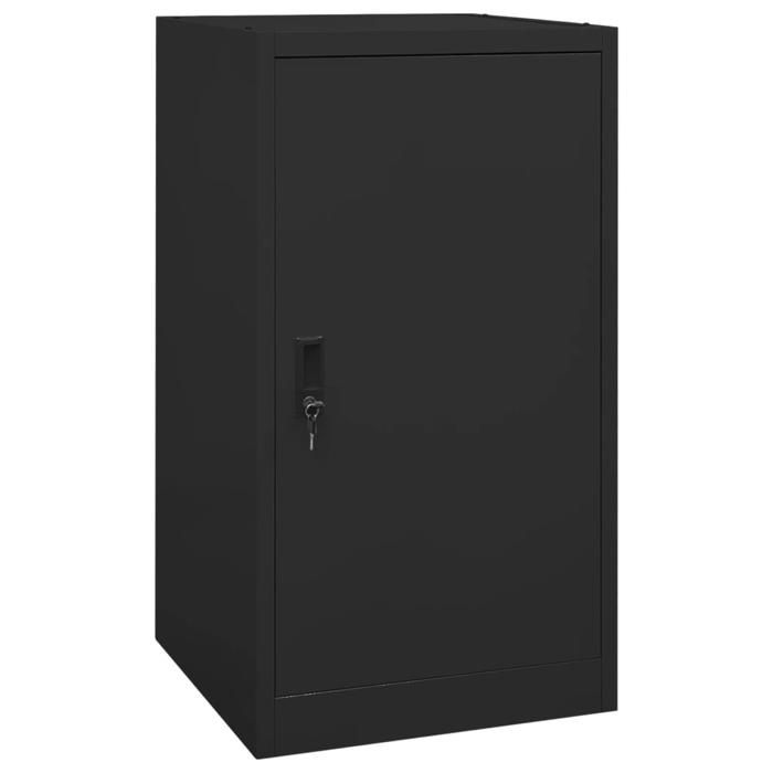 Armoire à selles en acier - vidaXL - Noir - 53x53x105 cm - Porte verrouillable - Porte-selle réglable - 4 crochets