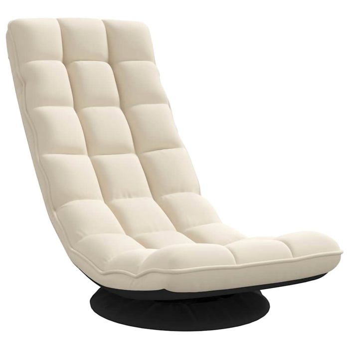 Fauteuil de sol pivotant en lin - vidaXL - 70x51x79 cm - Lin - 5 positions dinclinaison - Base pivotante 360°