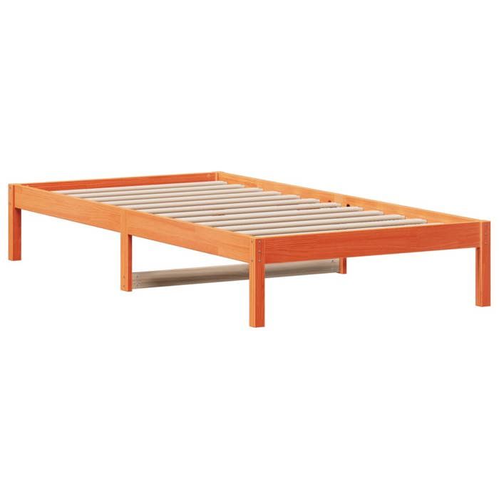 ShieldPro®Structure de Lit de jour - Meuble de chambre - Sommier à Lattes - 1 personne - sans matelas - cire marron 90 x 200cm bois