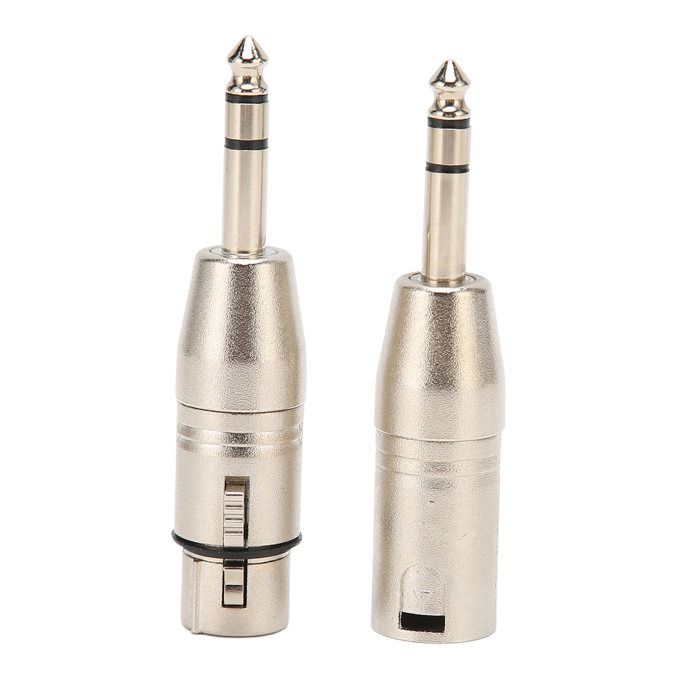 2 Adaptateur audio Connecteur TRS 635 mm vers XLR Boîtier métal Pour microphone et table de mixage .