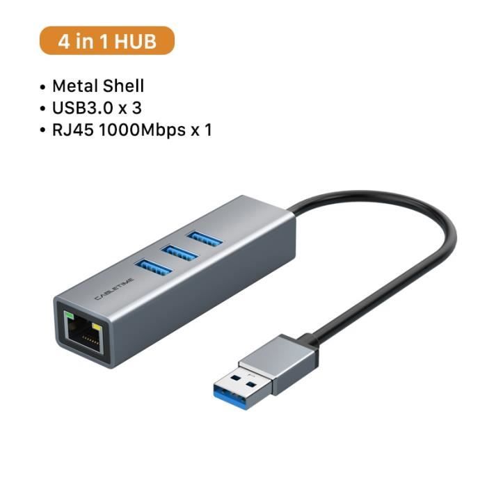 Adaptateur LAN USB3.0 - Adaptateur Câble Ethernet Usb,Pour Ordinateur,  Nintendo Switch Macbook Air Usb Lan C3