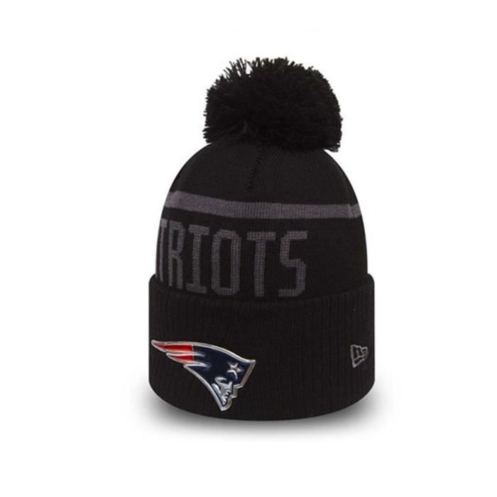New Era New England Patriots Nfl Black Collection Knit Bobble Beanie Hat Black Achat Vente Casquette 0191324236180 Cdiscount