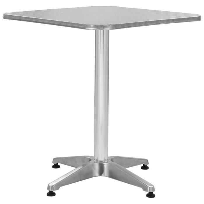 table de jardin argente 60x60x70 cm aluminium hen cdiscount jardin