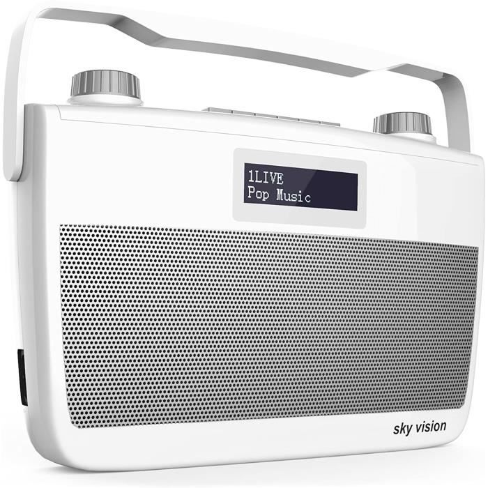 Sky Vision Dab 8W Radio numérique Dab + (, FMDabDab + FM Soutien