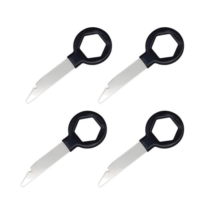 Kit De 4 Clés De Démontage AutoRadio - Acier Inoxydable Pour Extraction Stéréo Voiture | Compatible Mercedes, Audi