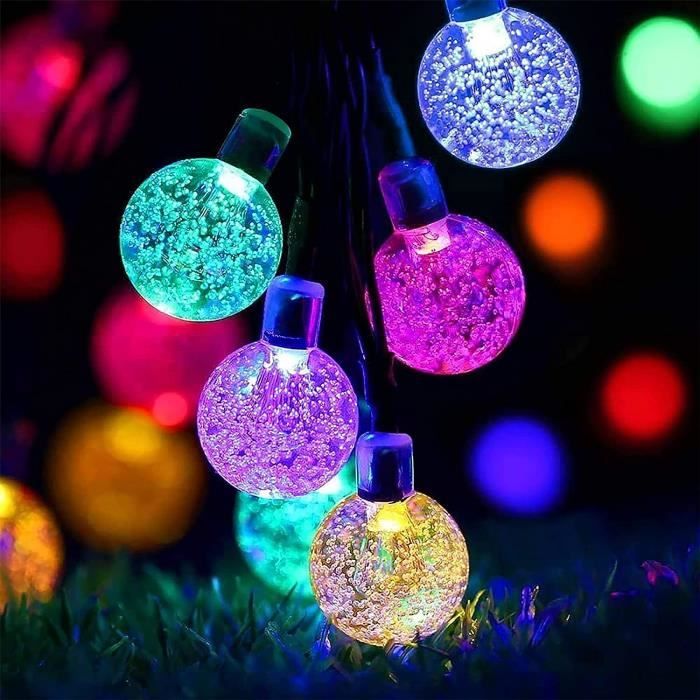 Guirlande Lumineuse Extérieure Solaire - Forever Light - Boule de Cristal - 8 Modes - Multicolore