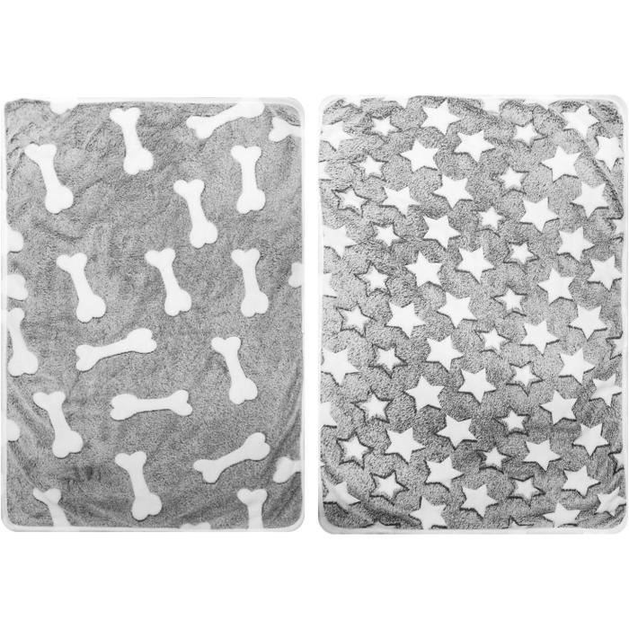 Couverture pour chien,Lot de 2 couvertures pour animaux de compagnie, couverture pour chiot, tapis de sommeil doux et chaud