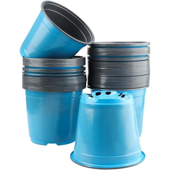 20 Pots De Fleurs Plastique Marron - Pots De Semis Avec Trous Drainage - Pour Jardin, Intérieur, Repiquage