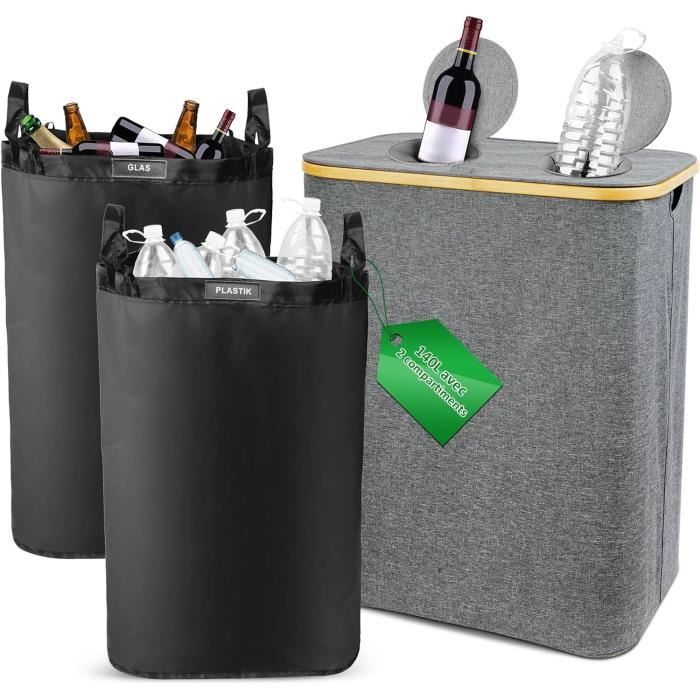 Bac De Collecte Bouteilles Consignées 82L Pliable - Poignée Aluminium - Idéal Rangement, Linge, Recyclage Et Camping