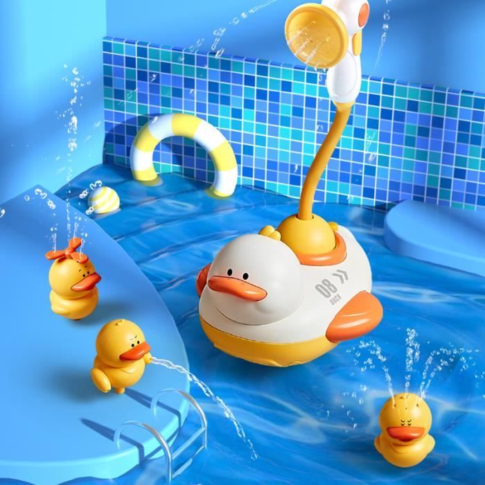 Bateau De Pompiers Électrique - Jouet De Bain Pour Enfants | Avec Sirène, Lumières Et Jet D'Eau Automatique | En Plastique Sécuritaire Aux Bords Arrondis | Fonctionne Avec 3 Piles AA