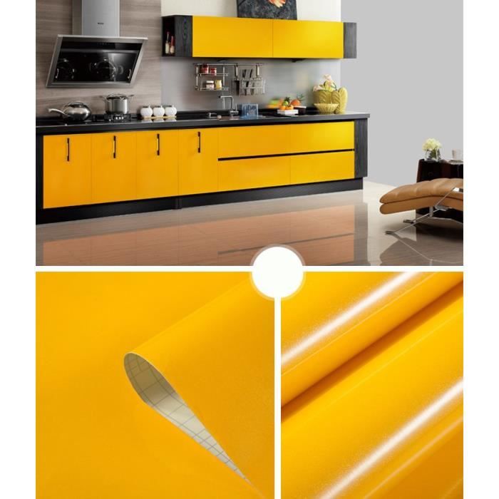 10 0 6m Jaune Papier Peint Auto Adhesif Sticker Mural Etanche Pour