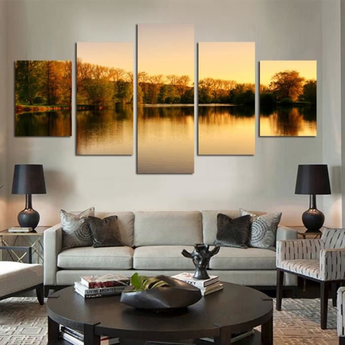 5 Imprimer Art Bois Bord De La Riviere Deco Chambre Moderne Vie A