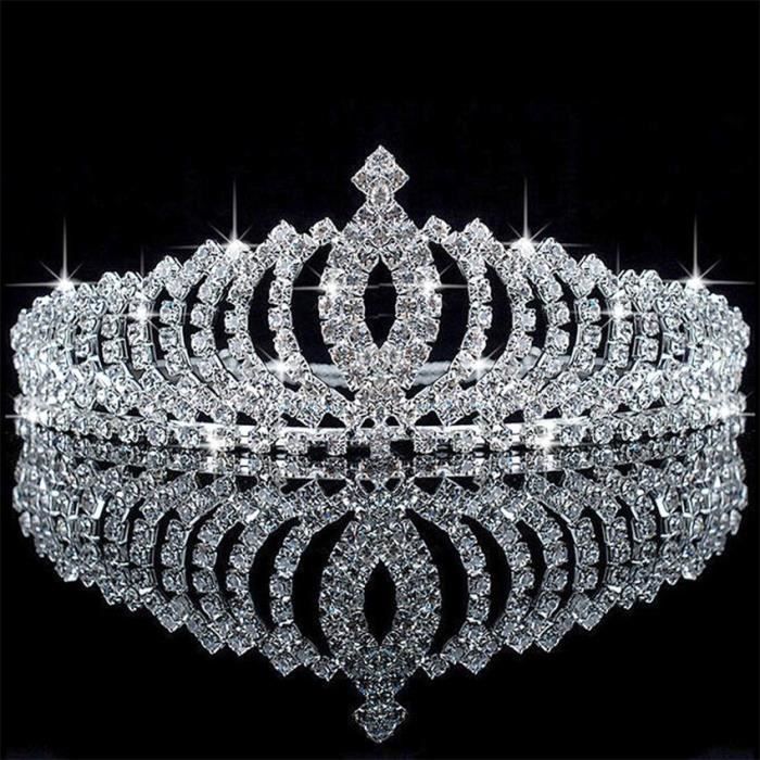 Diademe Bijoux Mariage Couronne De Strass Cristal Princesse Tiara