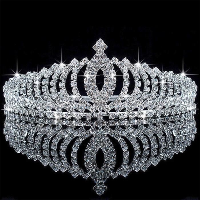 Diadème Bijoux Mariage Couronne de strass cristal Princesse Tiara Party