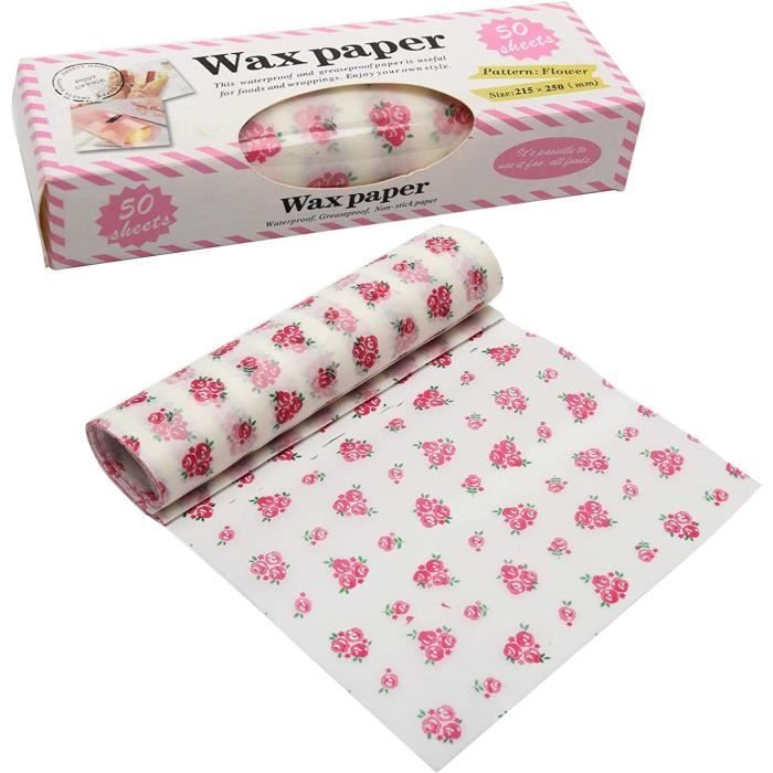 Papier D'emballage Alimentaire Ciré - 18x18 Cm, 100 Feuilles - Imperméable Aux Graisses, Pour Frites, Burgers, Sandwichs - 7
