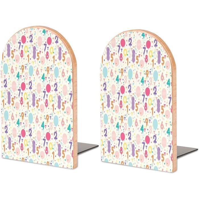 Serre-livres En Bois (2 Pièces) - Design Robuste Et Antidérapant, Décoration Pour Bureau, Bibliothèque Ou Maison