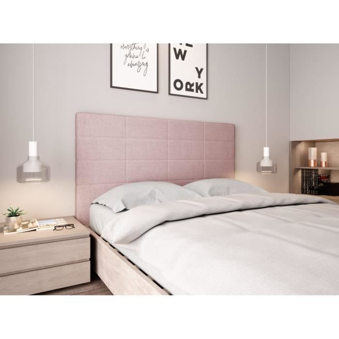 tête de lit en tissu rose - loungitude - willy 160 cm - scandinave - moderne