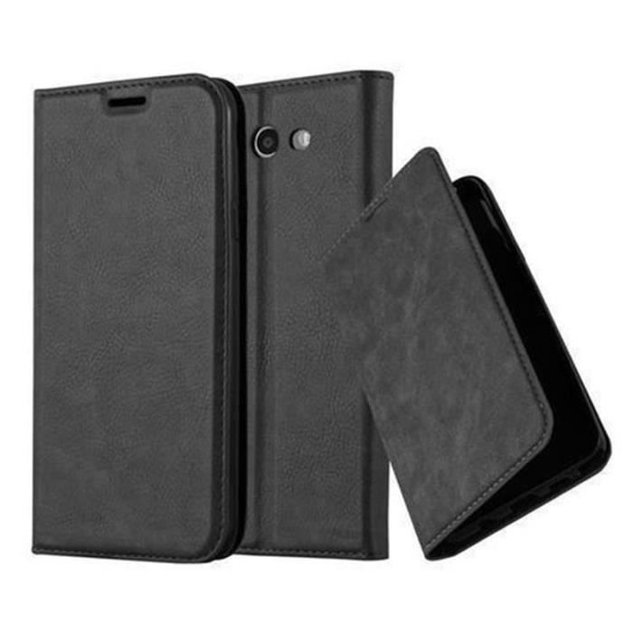 Portefeuille Etui Poche Folio Case Cover Stand Horizontal et Fente Carte Cadorabo Coque pour Samsung Galaxy Note 3 en Gris Noir Housse Protection avec Fermoire Magnétique