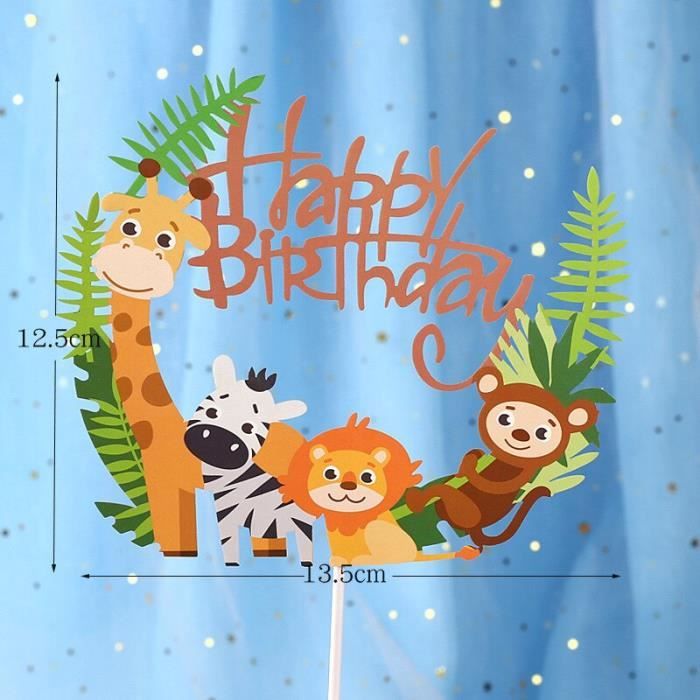 Decoration Gateau Animaux Theme Zoo Jungle Lion Elephant Tigre Theme Safari Premier Anniversaire Fete Prenata F Thjr Cdiscount Maison