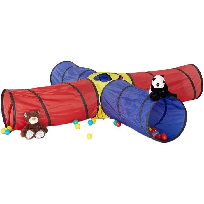 Tunnel De Jeu Pop-up XXL 4 Tubes – Tente Indienne Pour Enfants Dès 3 Ans, Intérieur/extérieur, Couleurs Vives, 250 X 250 X 45 Cm