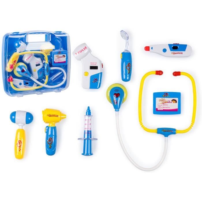 Ensemble de médecin pour enfants - IKONKA - Docteur dans une valise - Effets sonores et lumineux