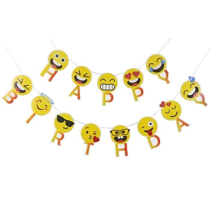 Joyeux Anniversaire Bunting Banniere Visage Expressions Garland Anniversaire Banniere Decoration Ht Cdiscount Maison