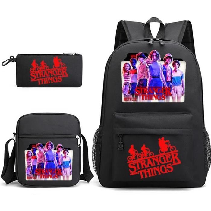 Lot de 3 Stranger Things Sac Dos Sacoche et Trousse crayons
