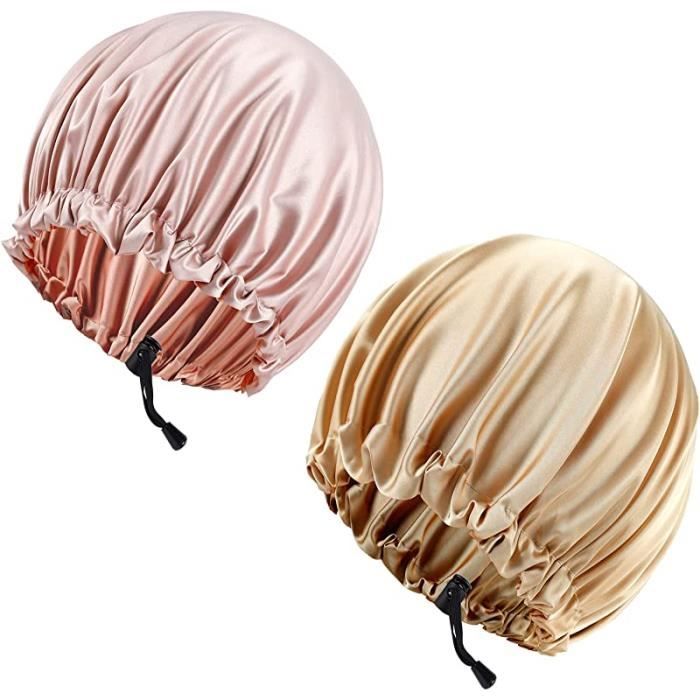 Bonnet Satin Cheveux Nuit - Femme - 2 Pièces - Réglable - Doux - Respirant