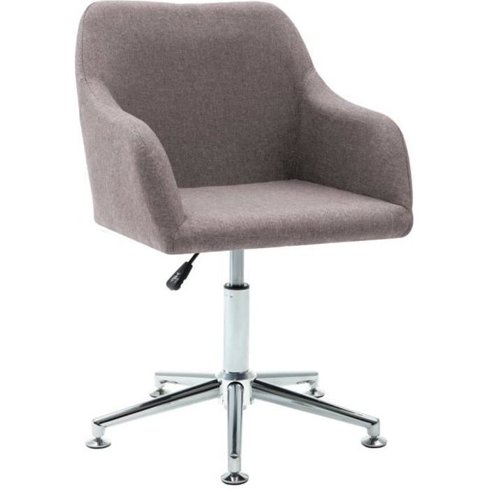 home® chaise de salon scandinave - fauteuil de bureau pivotante - chaise de bureau siège gaming taupe - tissu 5335