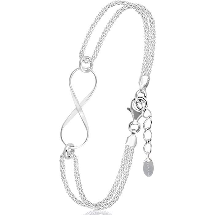 Bracelet Infini Femme Plaqué Or Rose Avec Cristaux Swarovski – Symbole D'Amour Éternel, Idéal Cadeau Maman Anniversaire