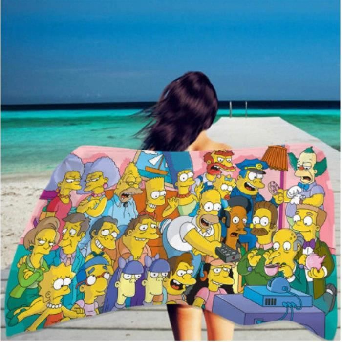 Anime Serviette De Bain Salle De Bain Dessin Anime Simpson Serviette De Plage Toallas Nettoyage Serviette De Bain 70x140cm 3317 Cdiscount Maison