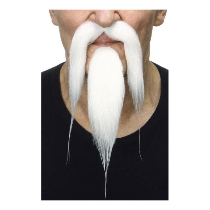 Accessoire de déguisement - Moustache - Pommeau blanc - Couleur principale: Blanc - Multicolore