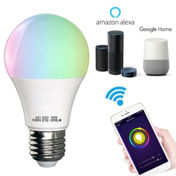 Google Home IFTTT Ampoule Intelligente Ampoule E27 Led T/él/écommande par APP Gratuit Minuterie et Partage 2 Packs Maxcio 9W Ampoule Connect/ée WiFi Couleurs RGB Compatible avec  Alexa