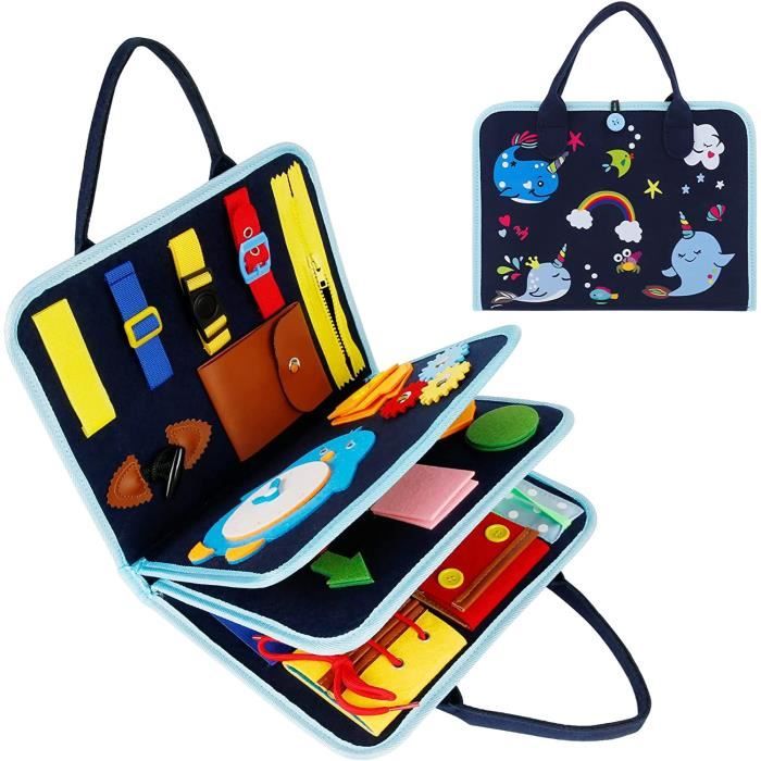 Qizfun Busy Board Montessori Toy for 1 2 3 4 Years Old Educational 並行輸入 Water Table Qizfun Montessori Busy Board - Sensory Activity Toy