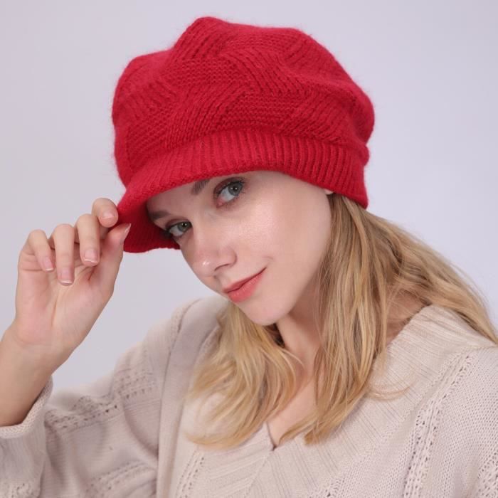 Casquette,Bonnet tricoté en Crochet pour homme,femme,fille,béret en tricot  chaud,Baggy,chapeau à - Type Rouge - 19.6-23.62 inch - Cdiscount