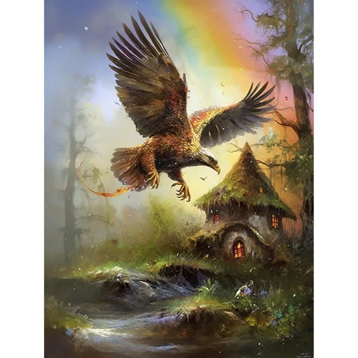 Bimkole DIY 5D Diamond Painting Kit Completo Fai da Te Indiani Aquila, Animale Pittura Diamante Punto Croce Strass Arte E Creazione Di Mosaico Decorazione Murale Artigianale 30x40 cm