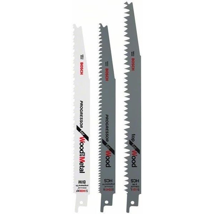 Bosch Set de3 lames de scies sabre S3456xF, S2345x