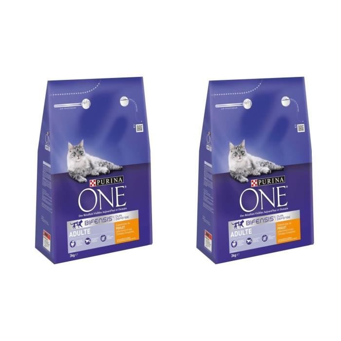 Purina One Promo Lot De 2 Croquettes Au Poulet Et Cereales Completes Pour Chat Adulte 2x 3 Kg Cdiscount Animalerie