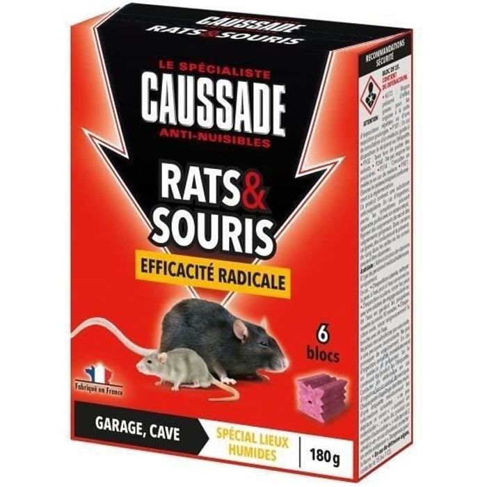 CAUSSADE Anti-Nuisible  Blocs Efficacit&eacute; Radicale Rats & Souris 180g