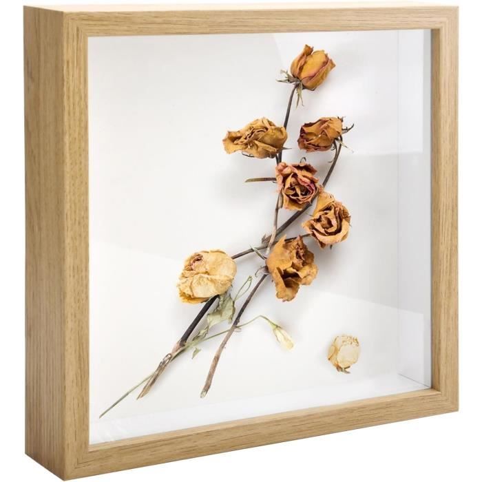 Cadre 3D Profond A4, 31.5x23cm, Photo à Remplir, Boîte D'Ombre En Bois, Vitrine Profonde Pour Fleurs, Médailles, Souvenirs, Photos - Maison