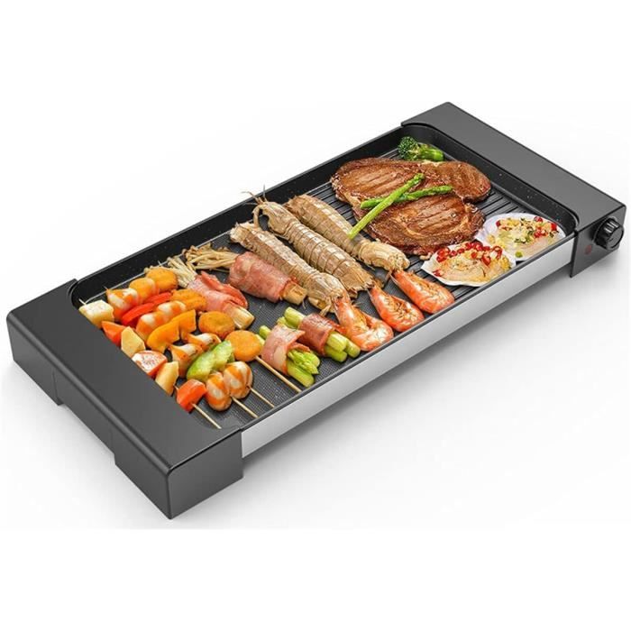 Grillade électrique sur coffre avec tiroirs à eau, cuisson en fonte pour viande/ poisson main image 1