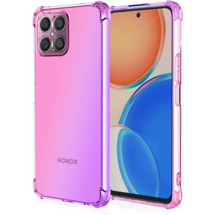 Translucide Colore Coque Honor X8 TPU Antichoc Silicone Coins Renforces Protection Pochette Rose MauveTK Cdiscount Telephonie