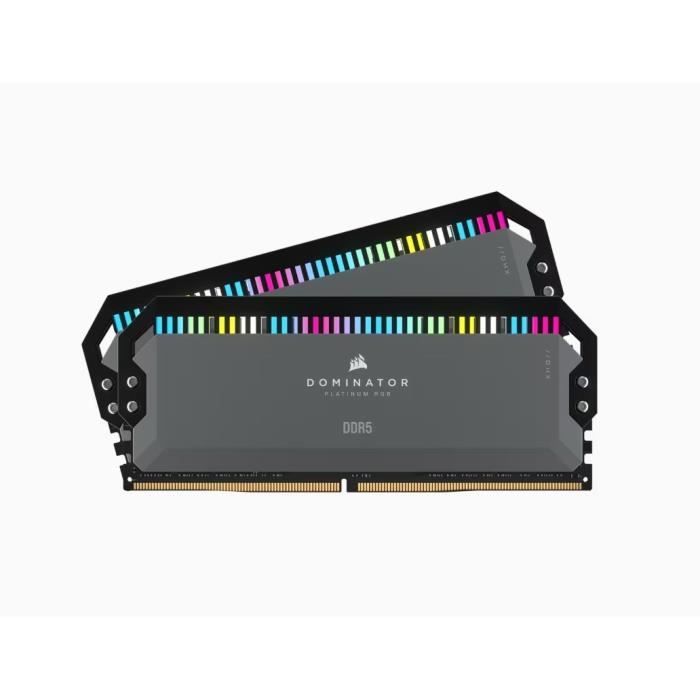 Memoire RAM CORSAIR DOMINATOR PLATINUM RGB DDR5 32GB 2x16GB DIMM 6000 MHz 1 35V Gris CMT32GX5M2D6000Z36 Cdiscount Informatique