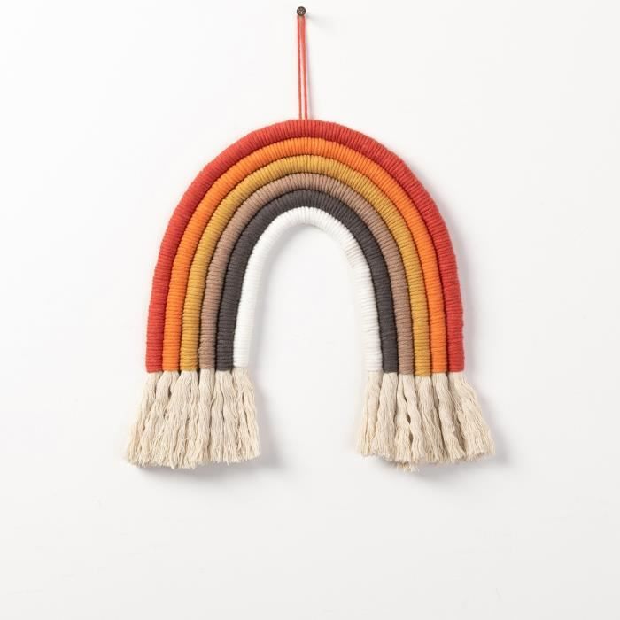 Grande Tapisserie Murale Tissée - Parapluie De Plage Arc-en-ciel, été, 26x47 Pouces