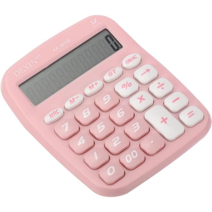 Calculatrice Rose 12 Chiffres QpenguinBabies - Grand écran LCD Et Gros Boutons - Parfaite Pour Bureau, école Ou Maison
