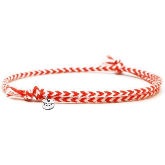 Bracelet En Macramé Orange Fait Main En France – Ajustable, Unisexe Et Résistant à L'eau – Largeur 5mm – Réf FP4